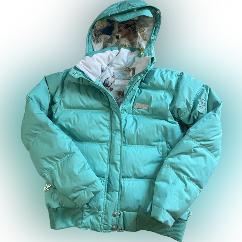 Special Blend 10k Waterproof Snowboard Jacket Teal Detachable Hood Women’s Sz L